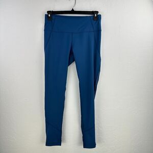 Yogalicious Leggings Womens Large Blue Elastic Waist‎ Athletic Running Yoga Gym